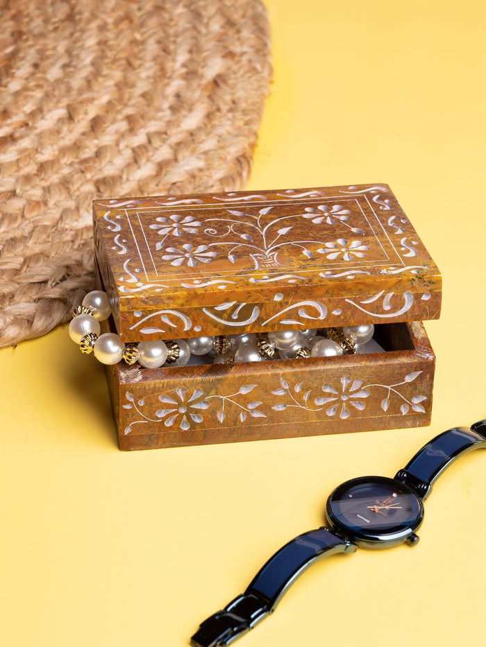 Soapstone crafted, small and stylish jewellery box - The Heritage Artifacts