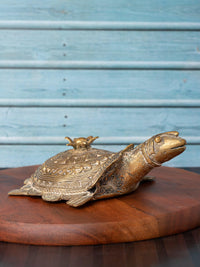 Dokra Art Tortoise figurine Decorative Showpiece made of Brass Metal - The Heritage Artifacts