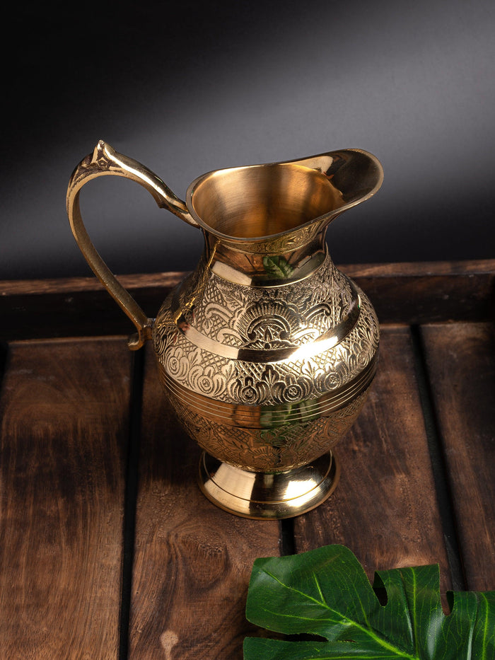 Brass Crafted Water Jug / Pitcher - 1000 ml capacity - The Heritage Artifacts
