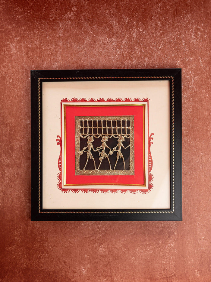 Dokra Art Square Shaped Wall Decor Frame - 14x14 inches - The Heritage Artifacts