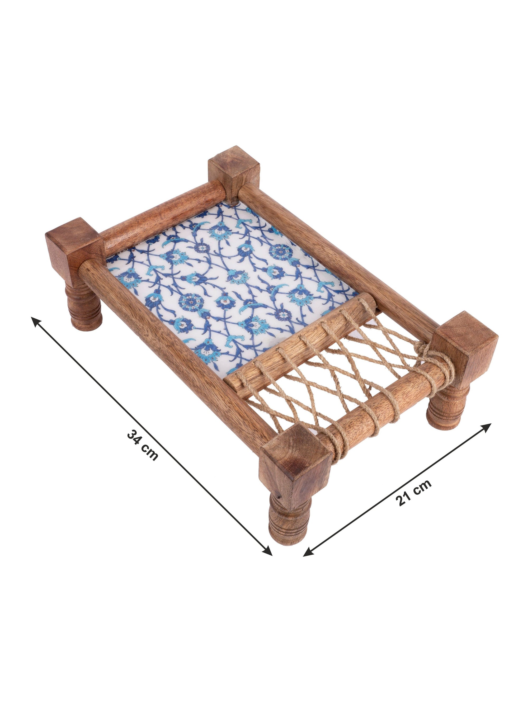 Cot / Charpai / Khat design Serving Platter made of Wood - The Heritage Artifacts