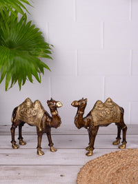Brass crafted and painted Decorative Camel Showpiece - The Heritage Artifacts