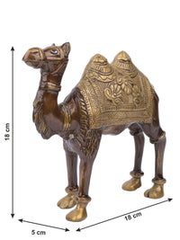 Brass crafted and painted Decorative Camel Showpiece - The Heritage Artifacts