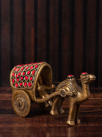 Antique Golden finish Brass Camel Cart Decorative Showpiece - The Heritage Artifacts
