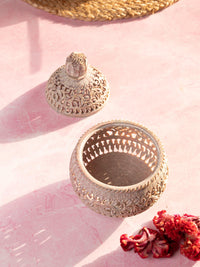 Bowl with Lid, very intricately hand crafted from Paleva stone - The Heritage Artifacts