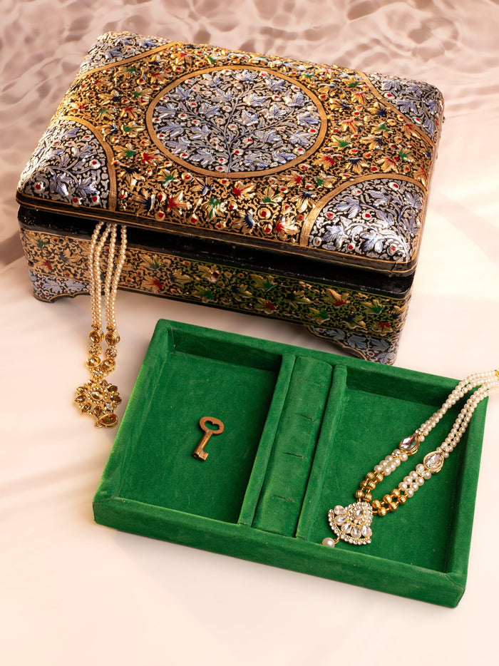 Bright and Colorful Paper Mache Storage Box for Multiuse - The Heritage Artifacts