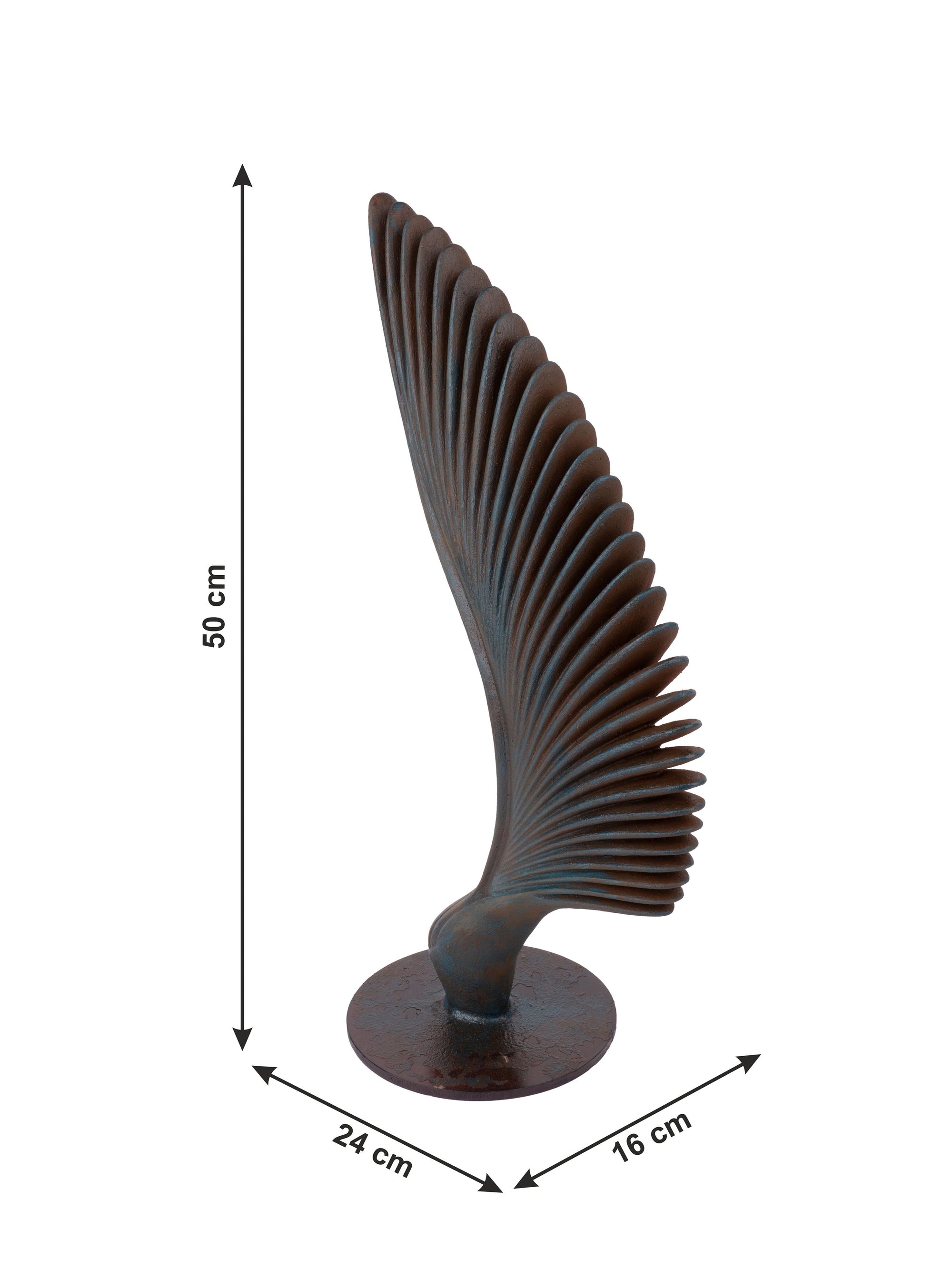 Sculpture name - WINGS OF LIFE (antique blue finish) - The Heritage Artifacts