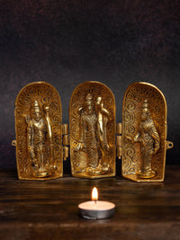 Metal Round Folded Temple Ram Darbar Decorative Showpiece - The Heritage Artifacts