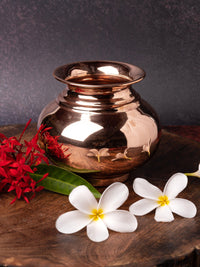Copper crafted Kalash / Lota with glossy finish - Small size - The Heritage Artifacts