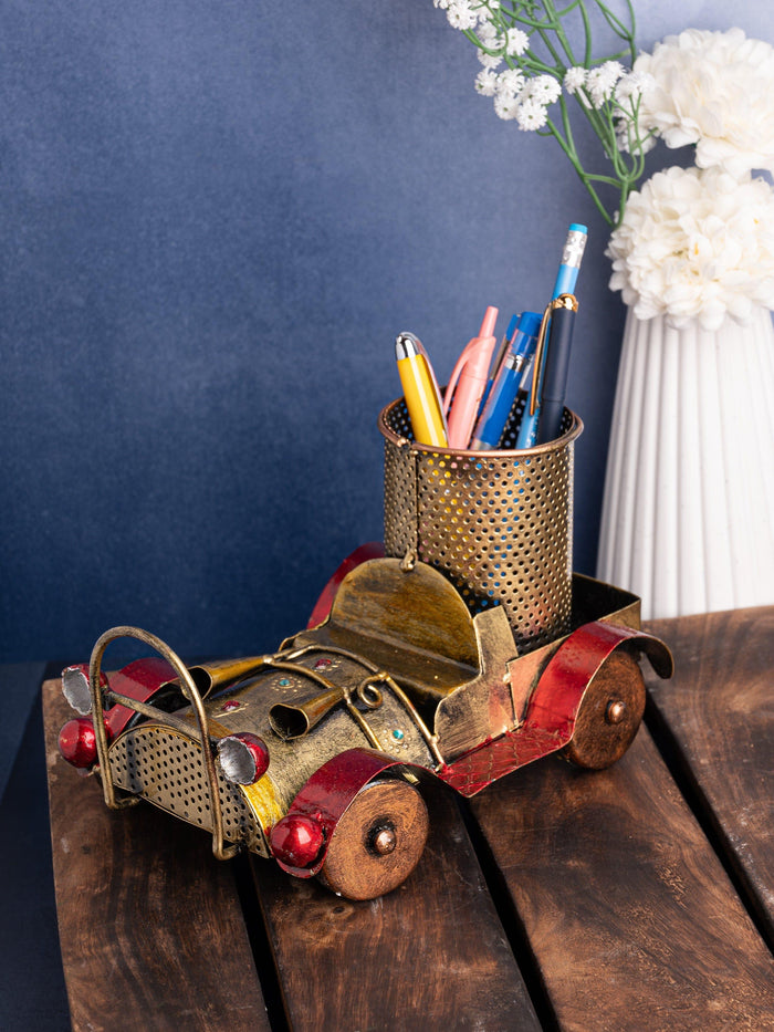 Metal made Vintage Look Car Pen / Pencil Holder for Desktop display - The Heritage Artifacts
