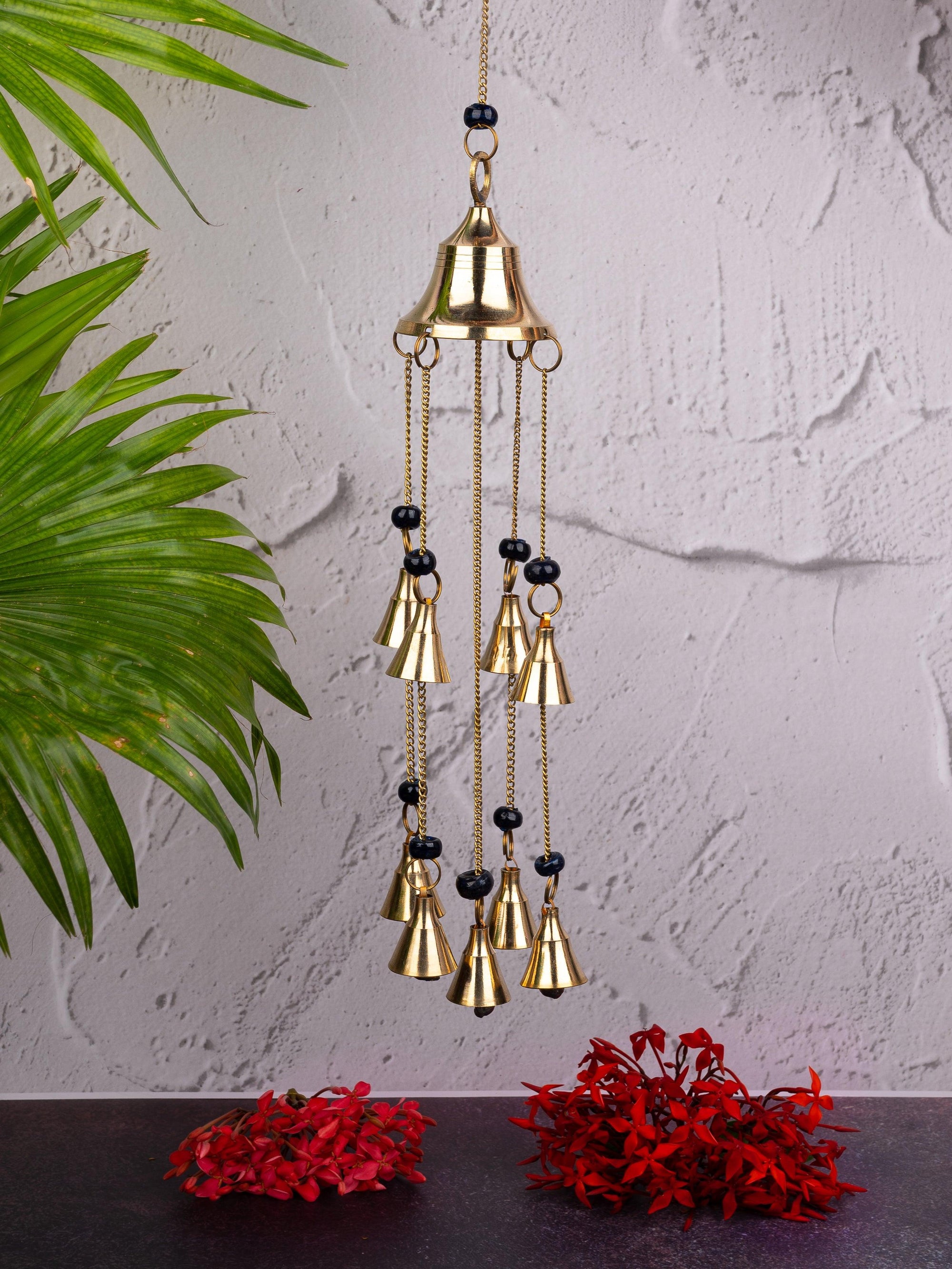 Hanging Bells Wind Chime made of Brass - 44 cms long with chain - The Heritage Artifacts
