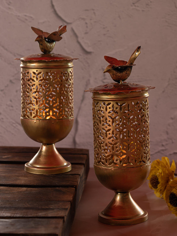 Metal Crafted Tea Light Candle Holder - Set of 2 - The Heritage Artifacts