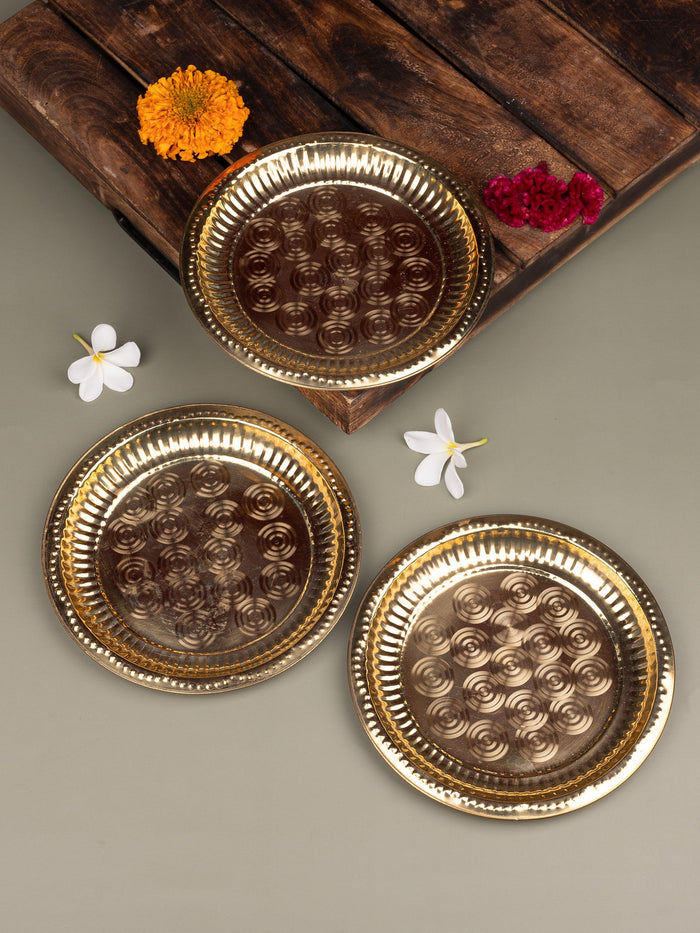 8 inches Traditional Design Brass Plate for Everyday Use - The Heritage Artifacts