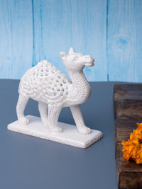 Hand crafted white marble camel figurine - The Heritage Artifacts