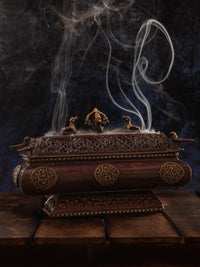 Tibetian Incense Holder beautifully handcrafted in Brass metal - The Heritage Artifacts