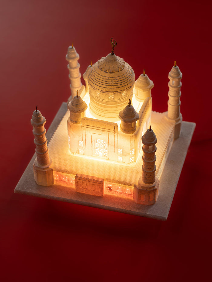 6 inches decorative replica of Taj Mahal in white marble - The Heritage Artifacts
