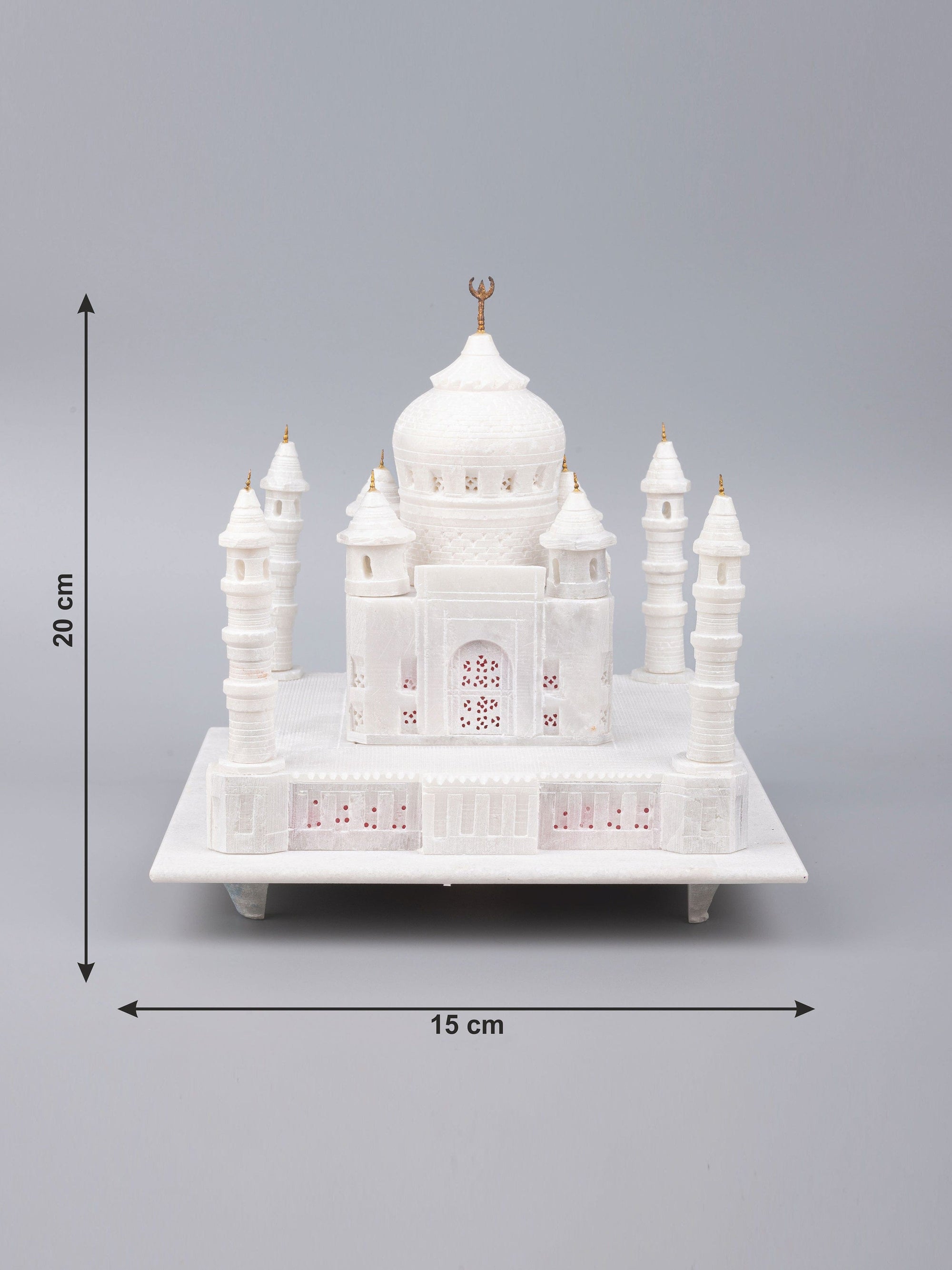 6 inches decorative replica of Taj Mahal in white marble - The Heritage Artifacts