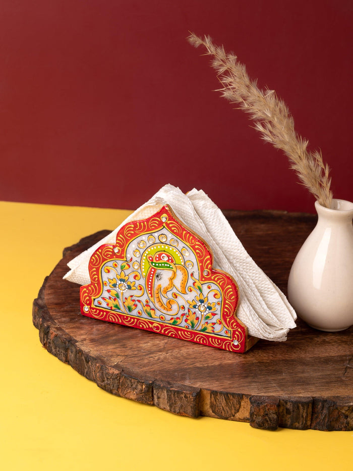 Handcrafted colorful marble napkin holder, regular size - The Heritage Artifacts