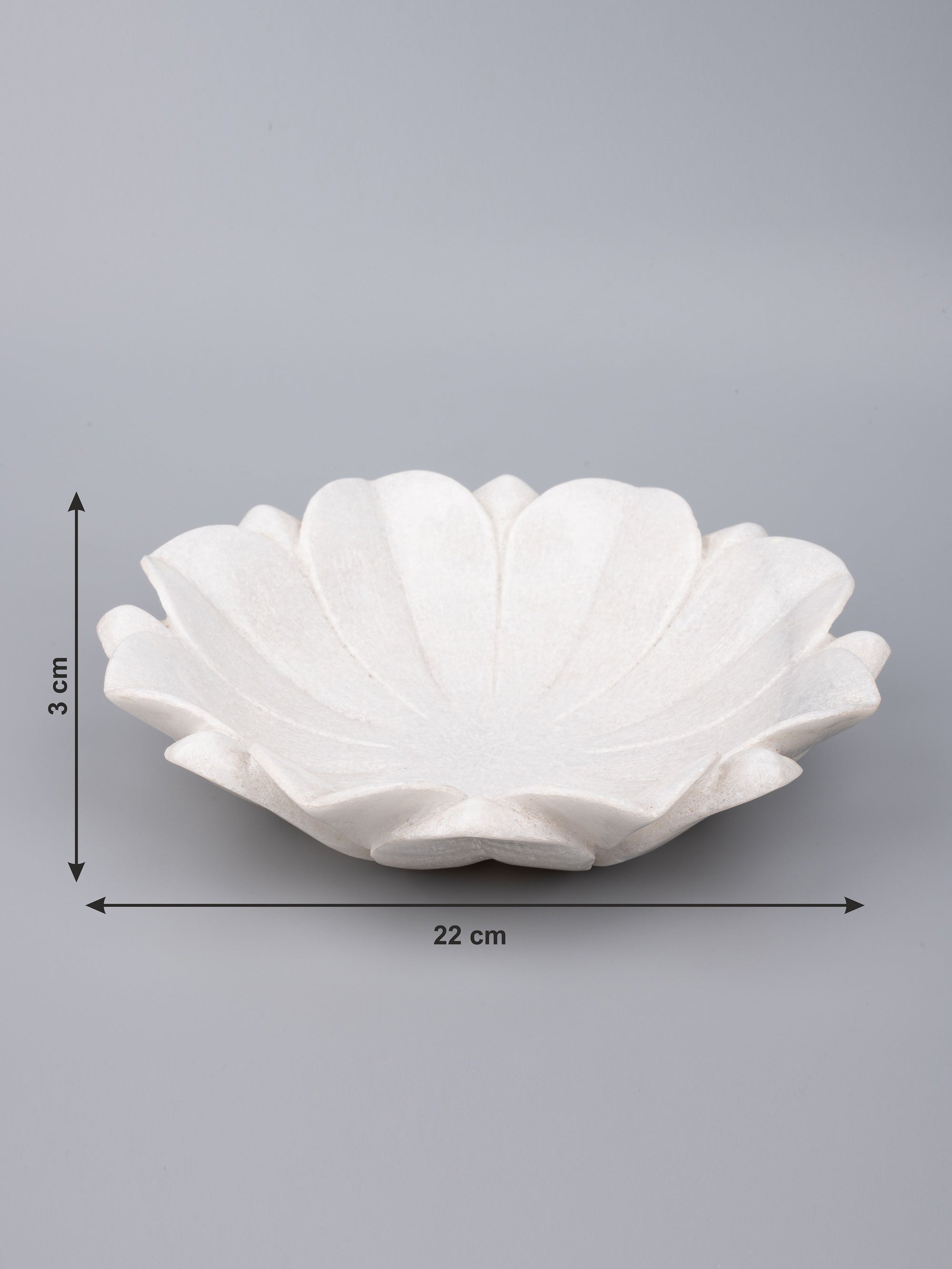 White marble Lotus plate with stand that can used as an individual flower also - The Heritage Artifacts