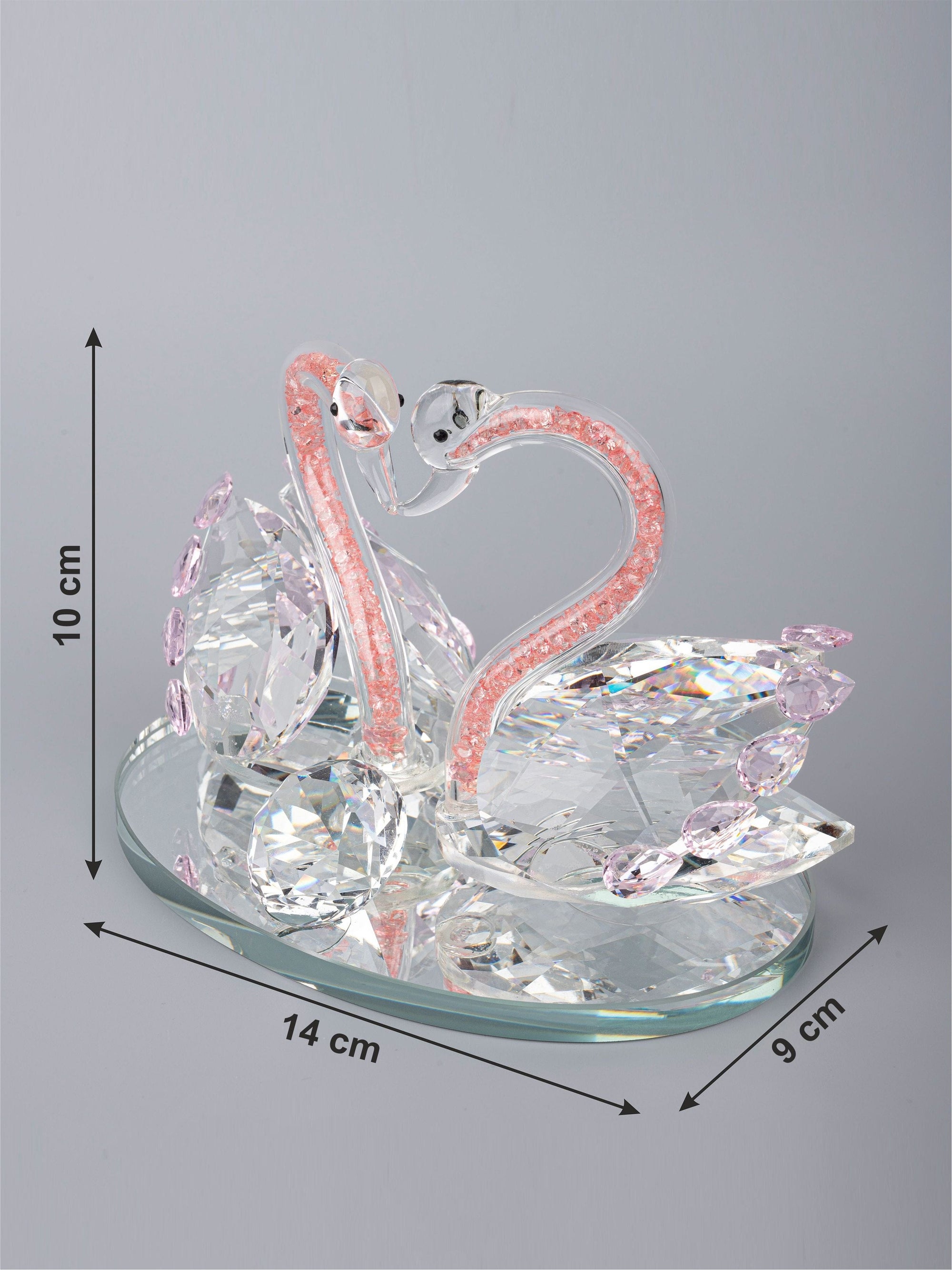 Glass Crafted Romantic Swan Couple Home Decor - The Heritage Artifacts