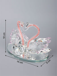 Glass Crafted Romantic Swan Couple Home Decor - The Heritage Artifacts