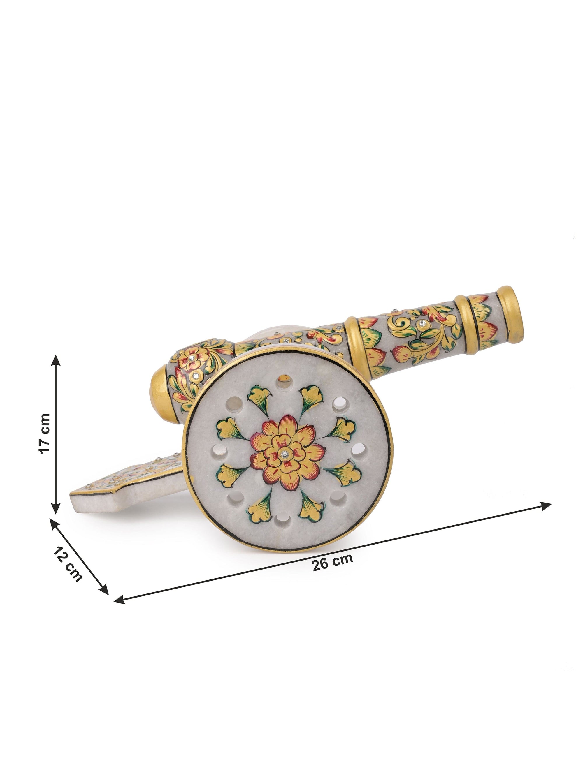 Meenakari work Marble Canon Decorative Showpiece - The Heritage Artifacts