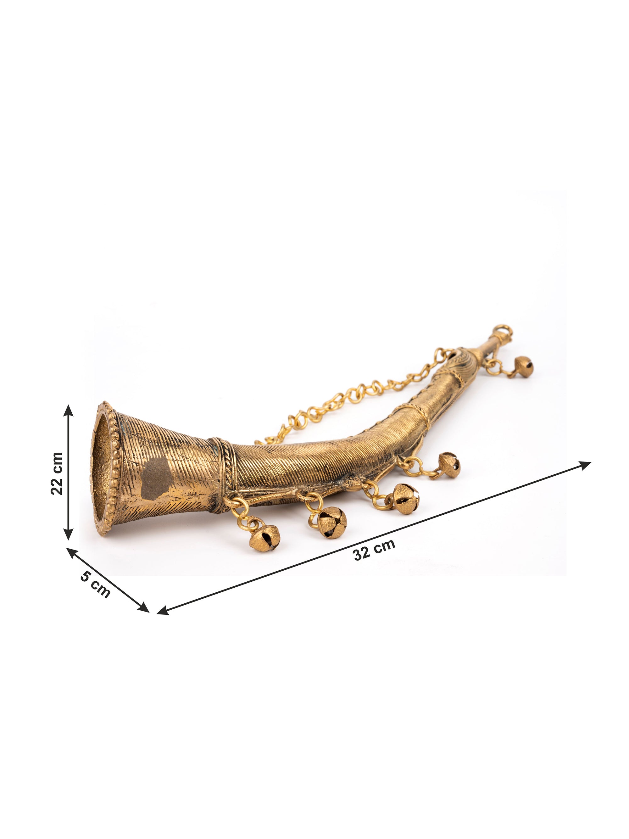 Dokra Art Musical Instrument Todi / Trumpet Hanging Showpiece - The Heritage Artifacts