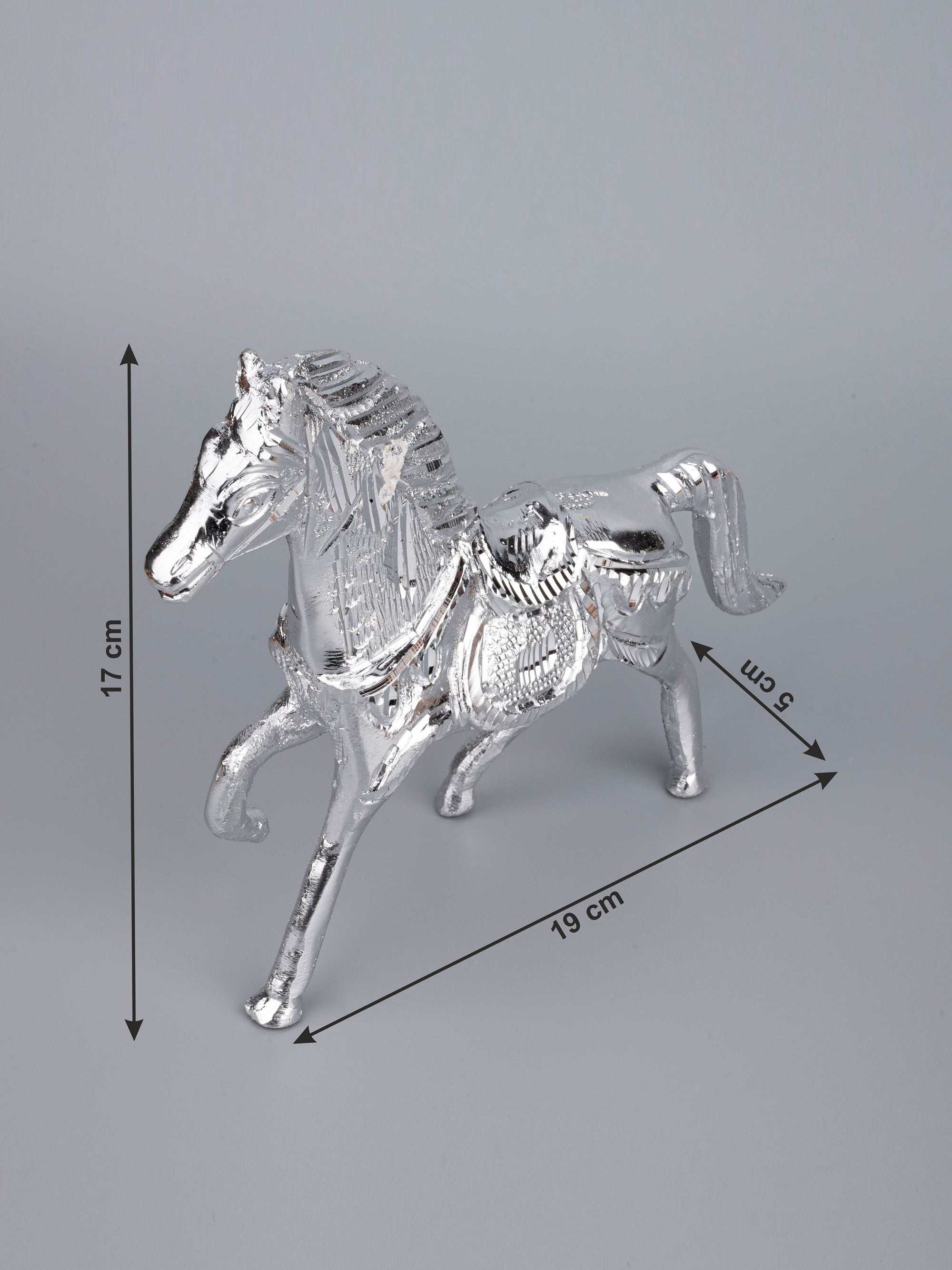 Zinc Metal Handcrafted Running Horse Decorative Showpiece - 7 inches height - The Heritage Artifacts