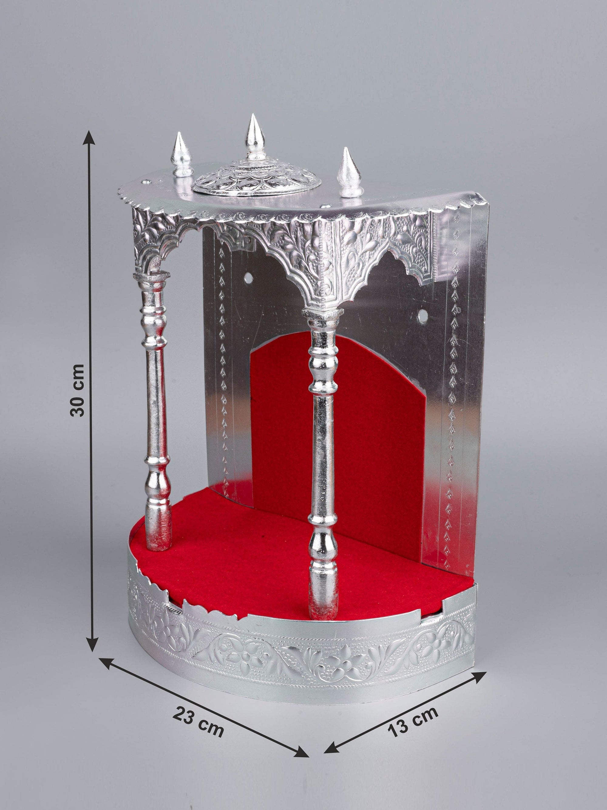 Wall Mounted Mandir / Temple made of Durable Aluminium sheet - 12 inches height - The Heritage Artifacts