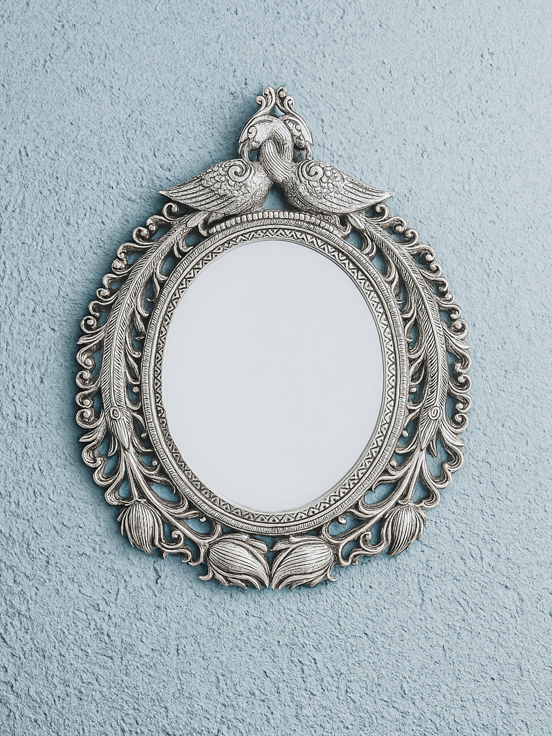 Peacock design frame, classic wall mounted mirror - 18 inches