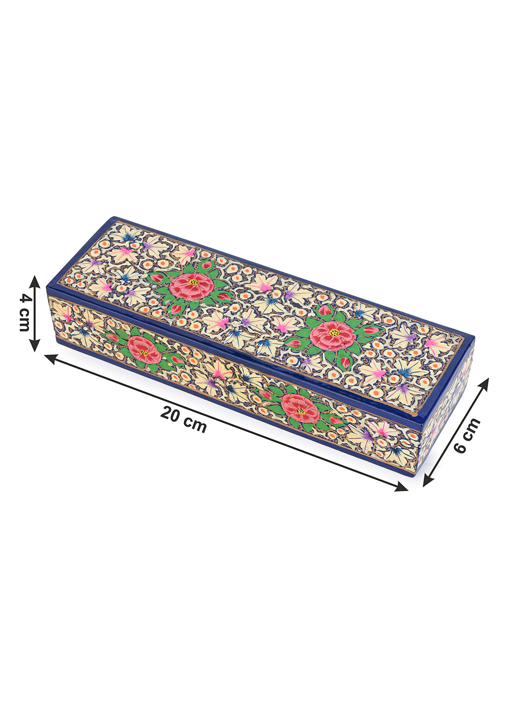 Assorted color paper mache sleek design pencil box / trinket box - 8 inches