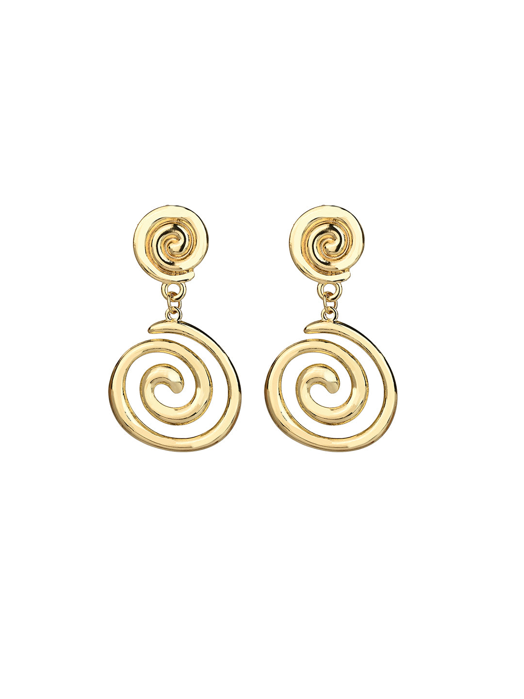 MAURYANA - Stainless Steel Gold Plated Round Irregular Earrings