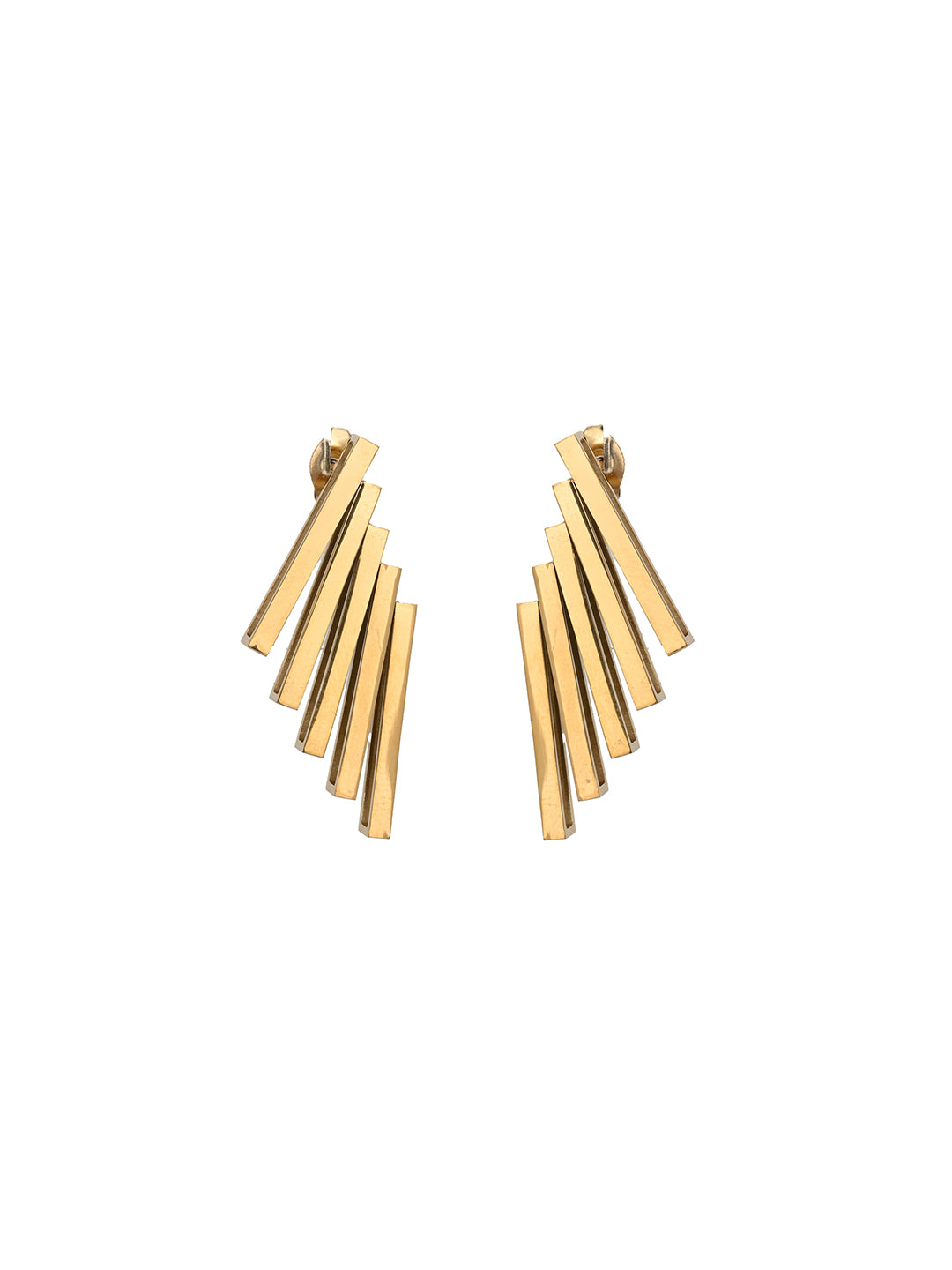 MAURYANA - Fashion Lines 18K Gold Plated Earrings Pair
