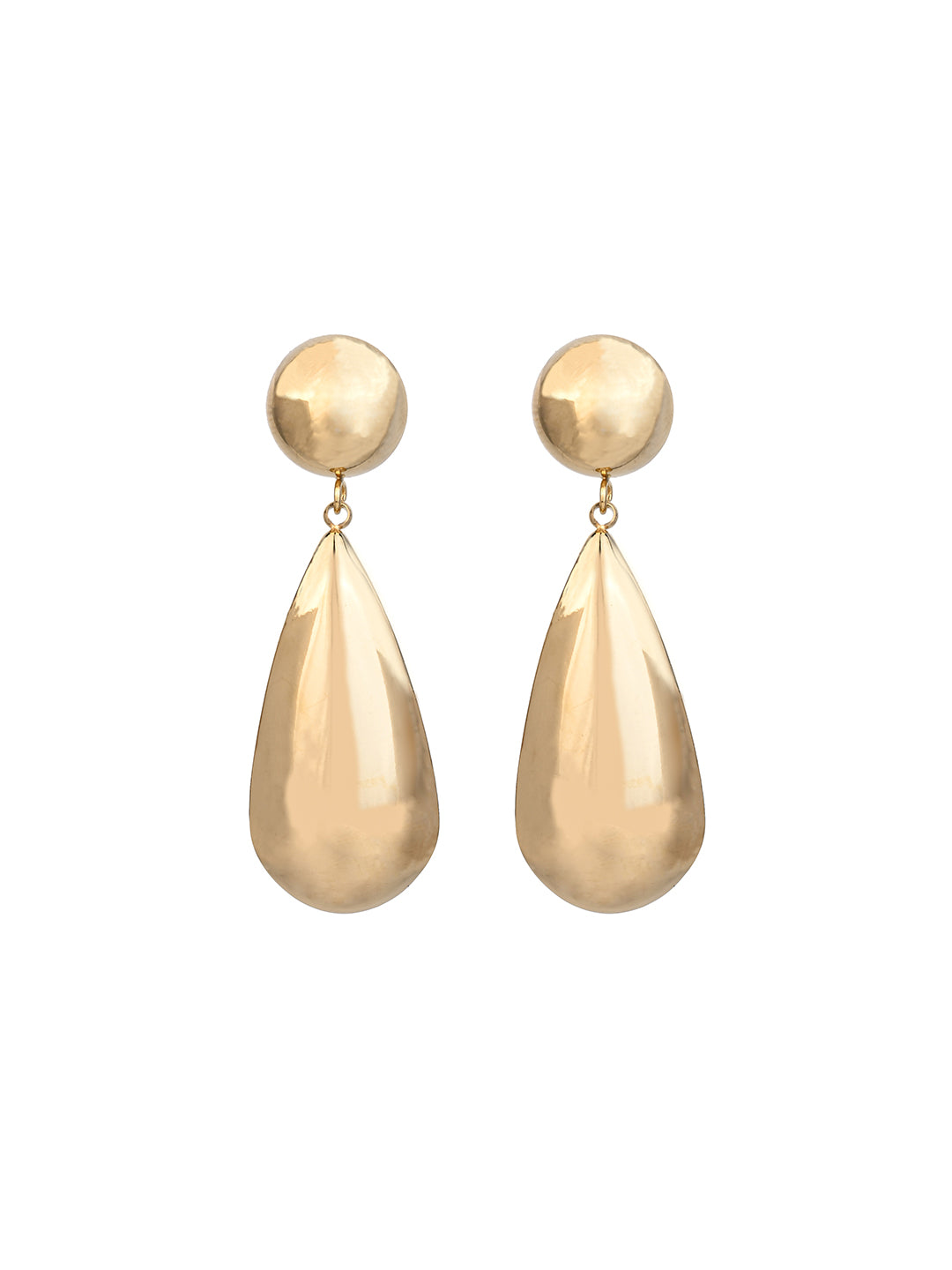 MAURYANA - Stainless Steel 18k Plated Water Drop Design Pair of Earrings - Waterproof, Non Tarnish