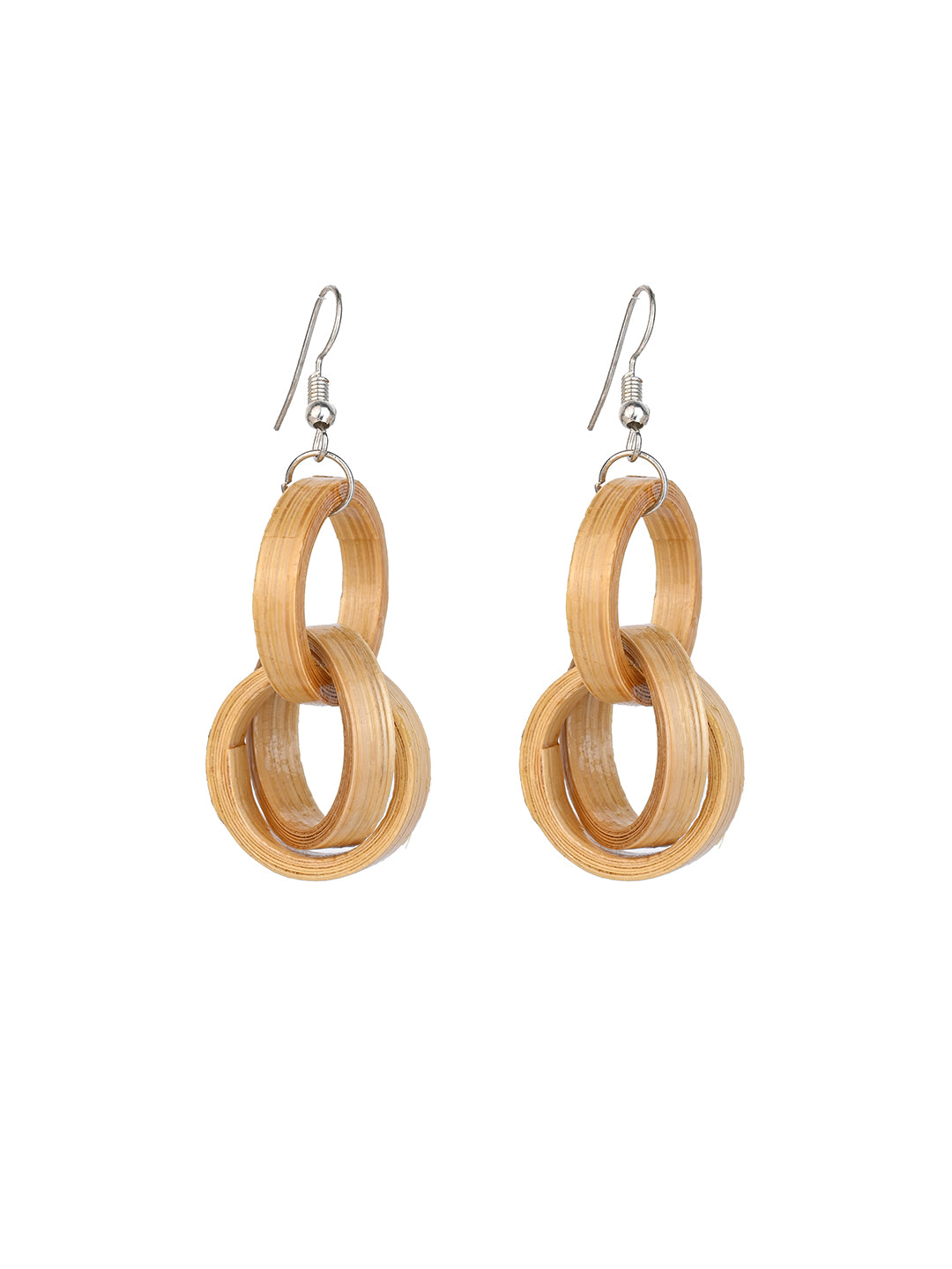 MAURYANA - Bamboo crafted 3 circles design earring set