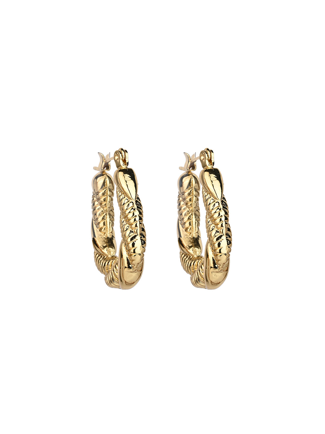 MAURYANA - Stainless Steel 18k Gold Plated Classic Design Pair of Earrings - Waterproof, Non Tarnish