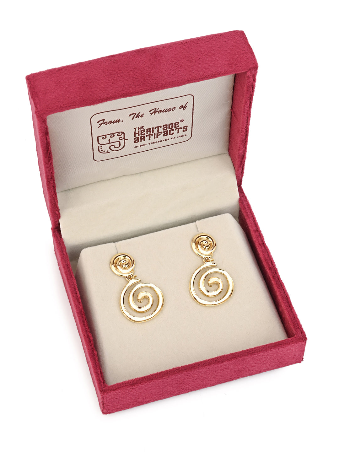 MAURYANA - Stainless Steel Gold Plated Round Irregular Earrings