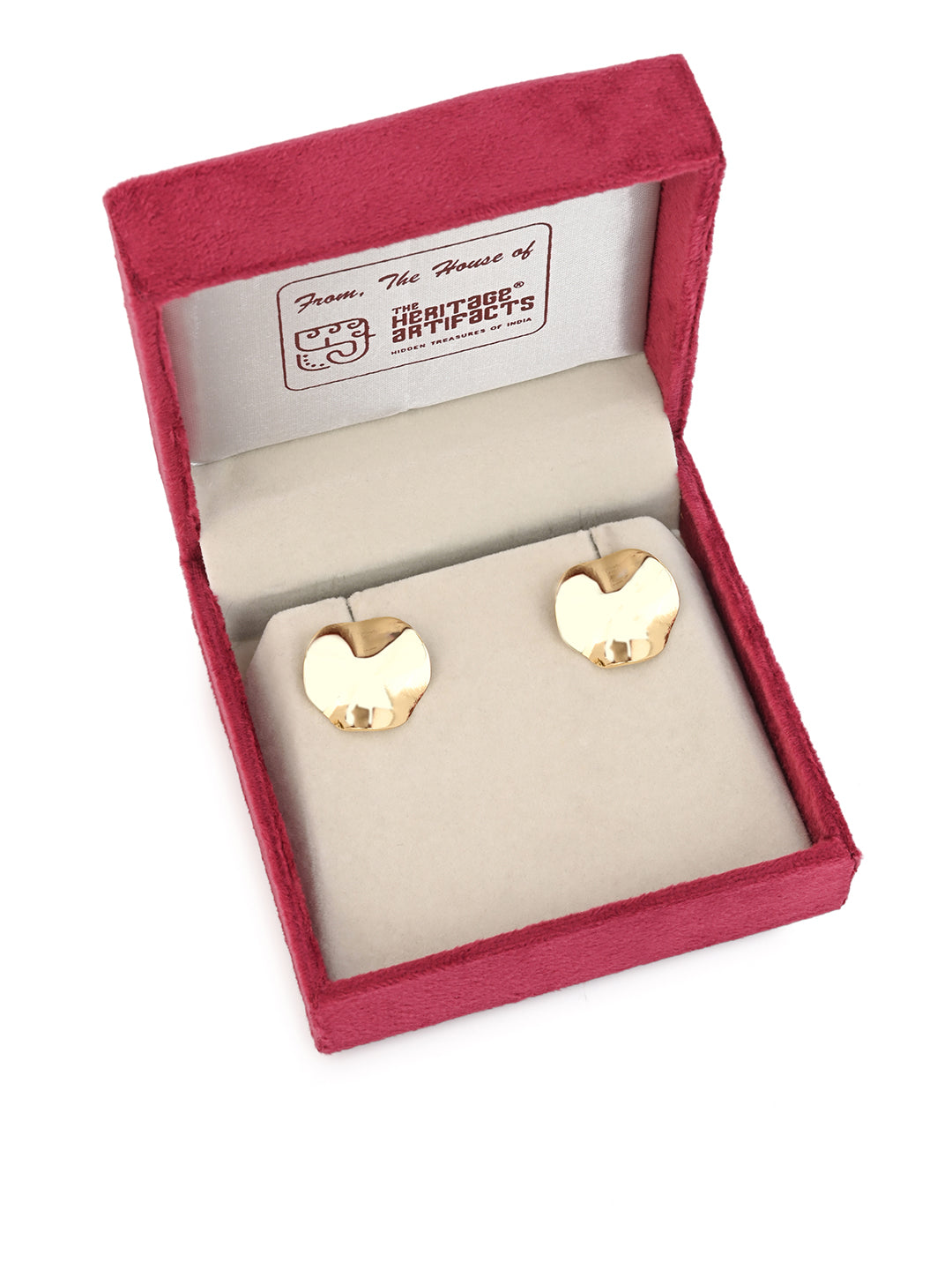 MAURYANA - Stainless Steel Gold Plated Pair of Ear Studs