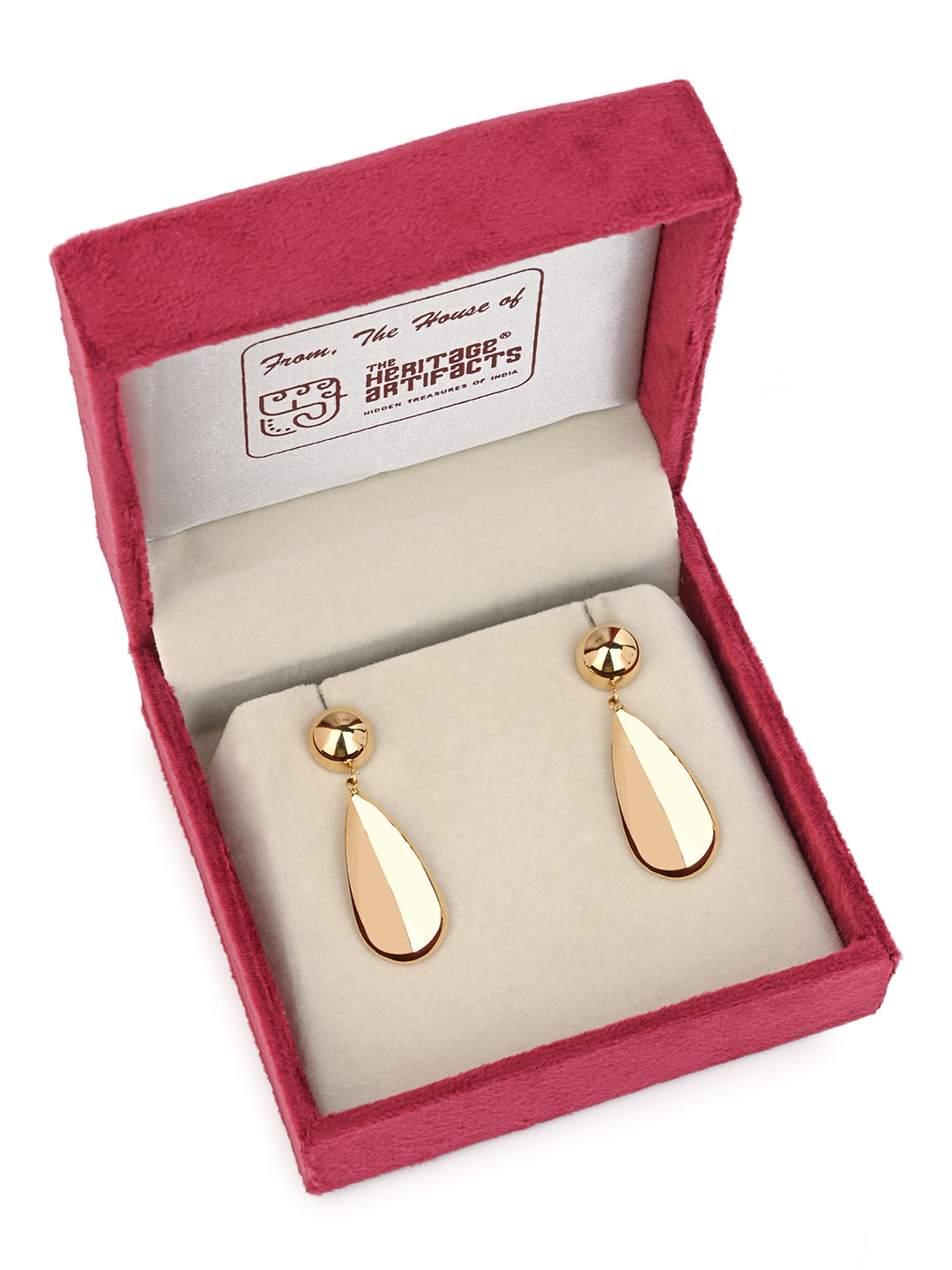 MAURYANA - Stainless Steel 18k Plated Water Drop Design Pair of Earrings - Waterproof, Non Tarnish