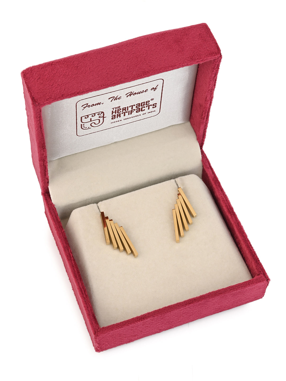 MAURYANA - Fashion Lines 18K Gold Plated Earrings Pair