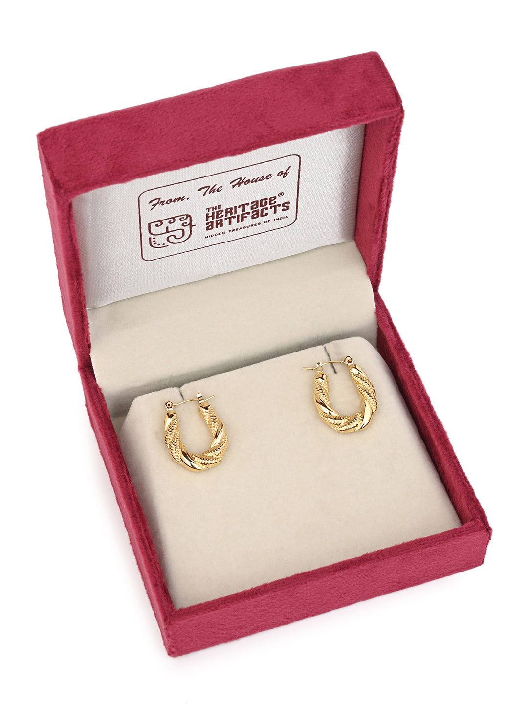 MAURYANA - Stainless Steel 18k Gold Plated Classic Design Pair of Earrings - Waterproof, Non Tarnish
