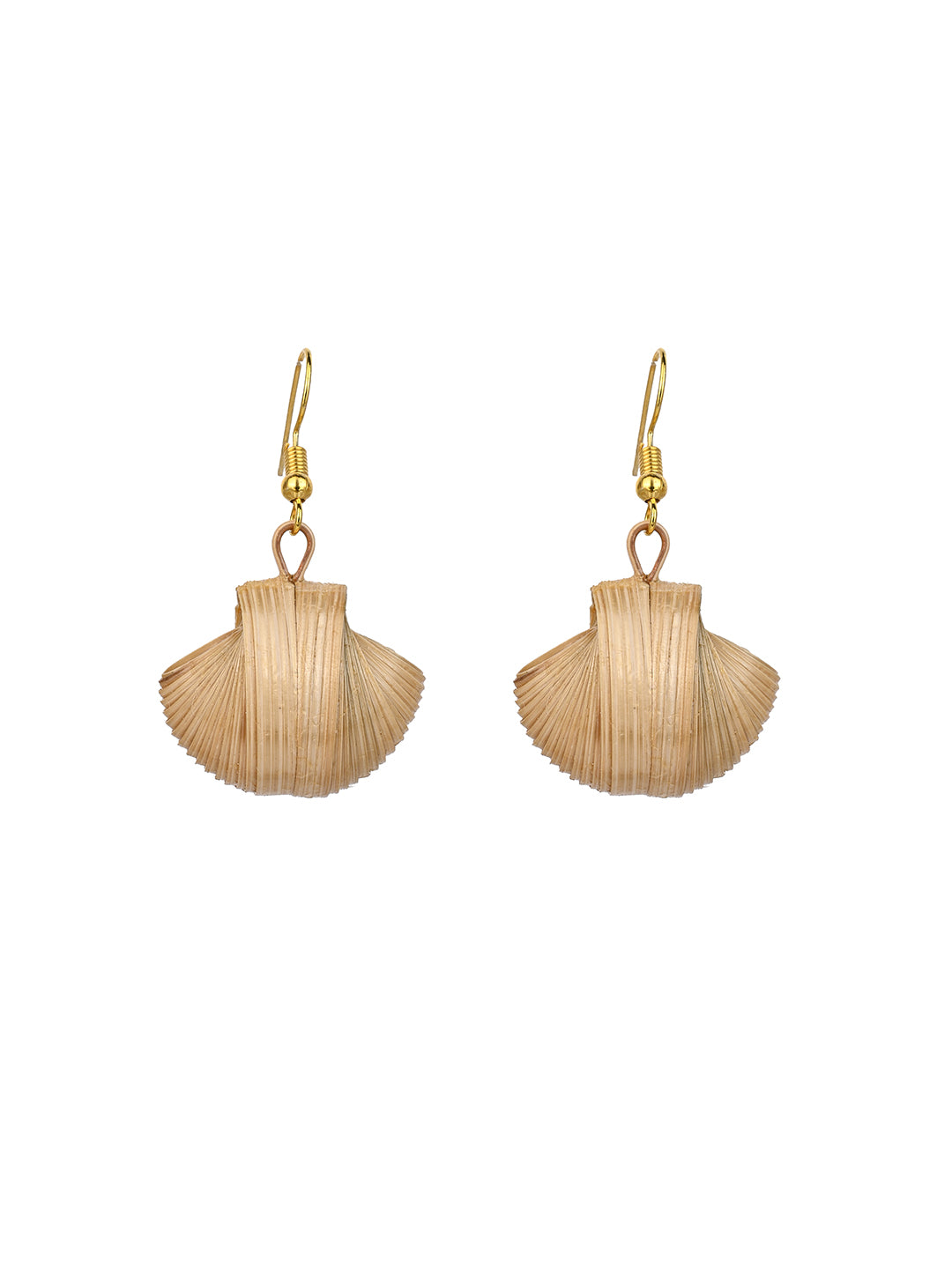 MAURYANA - Bamboo crafted flower pendant necklace set with earrings - adjustable length