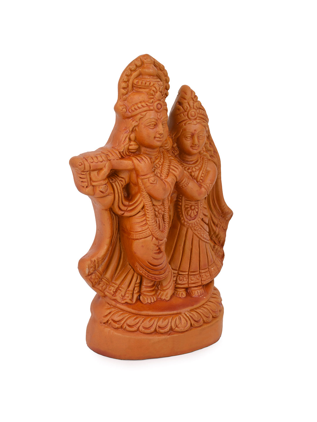 Terracotta Art Radha Krishna idol for Home Decor - 6 inches