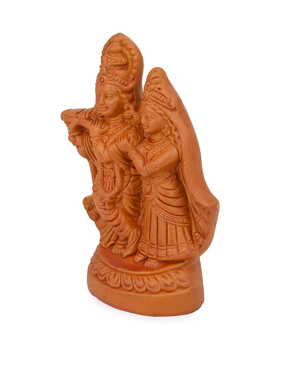 Terracotta Art Radha Krishna idol for Home Decor - 6 inches