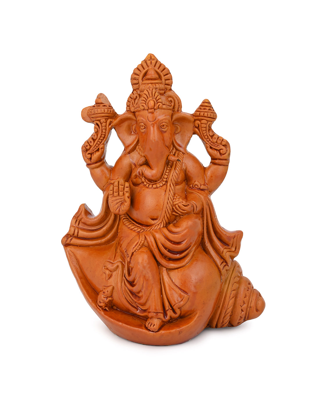 Terracotta Art Ganeshji Idol for Home Decor - 6 inches