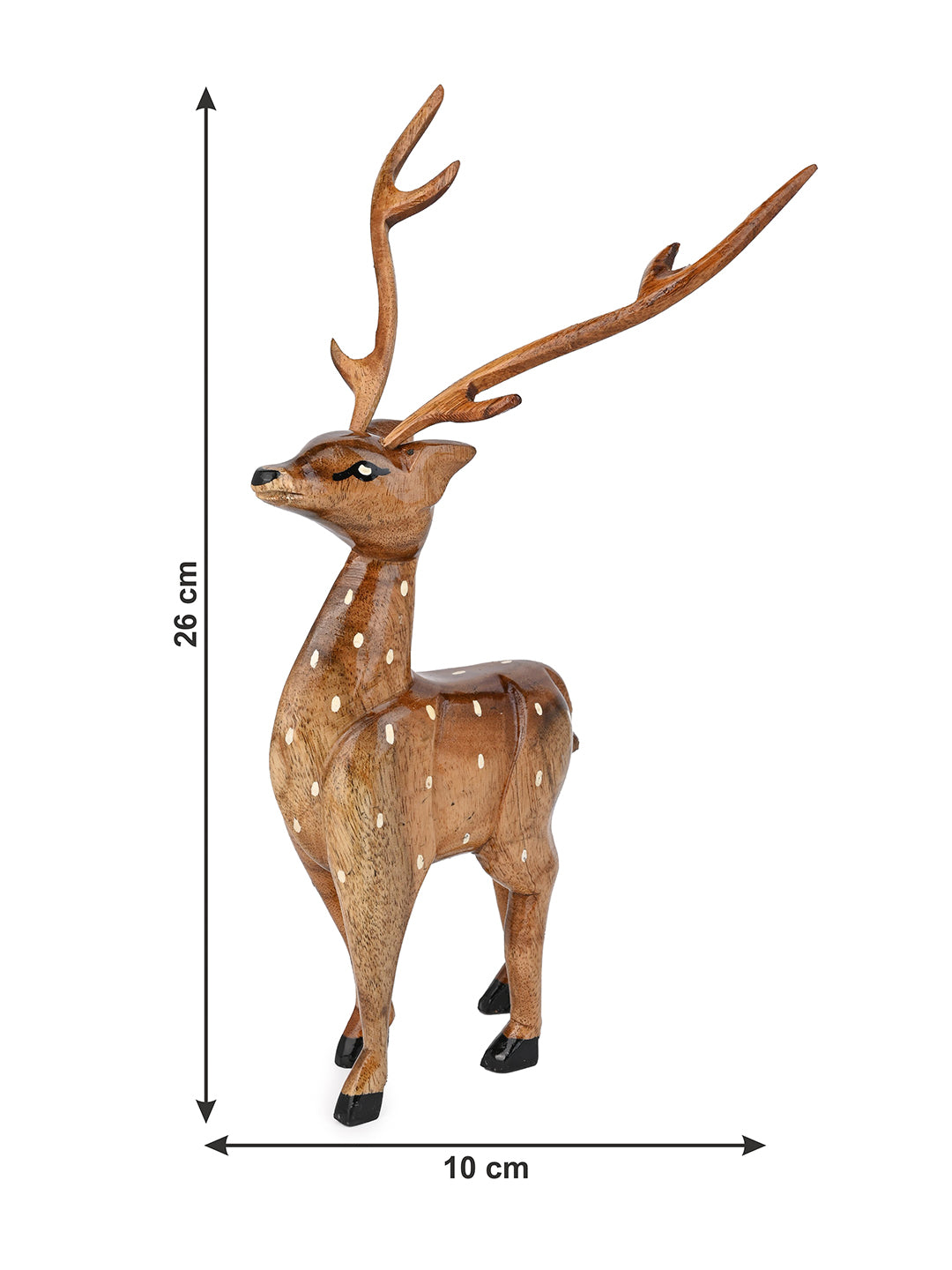 Mango wood crafted Deer pair for home and office decor - 10 inches height