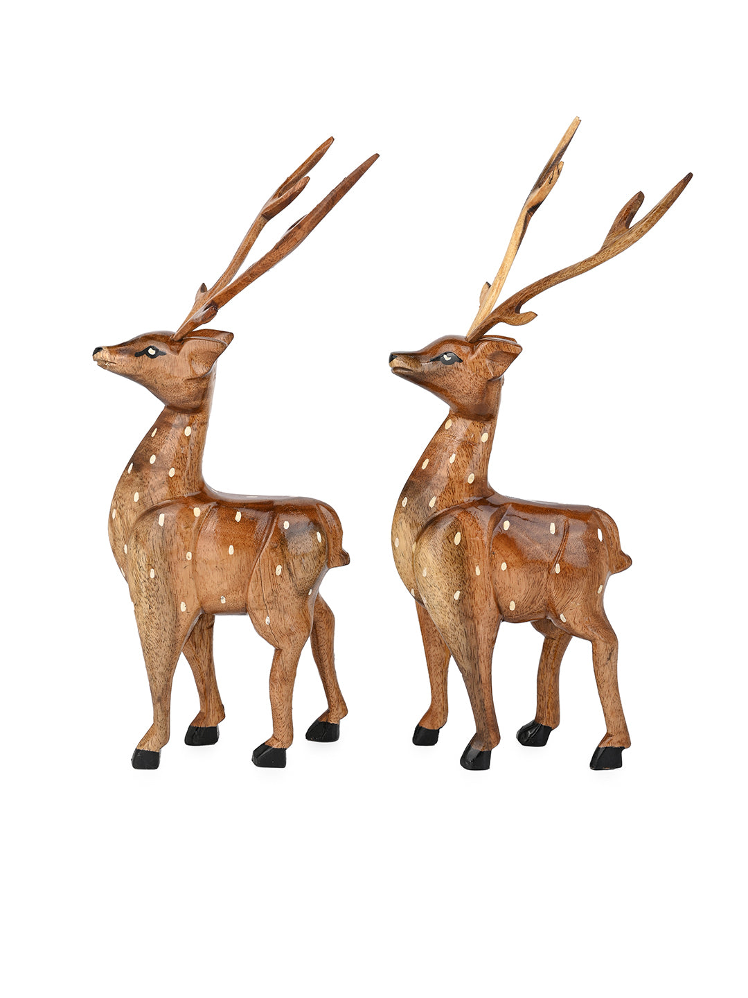 Mango wood crafted Deer pair for home and office decor - 10 inches height