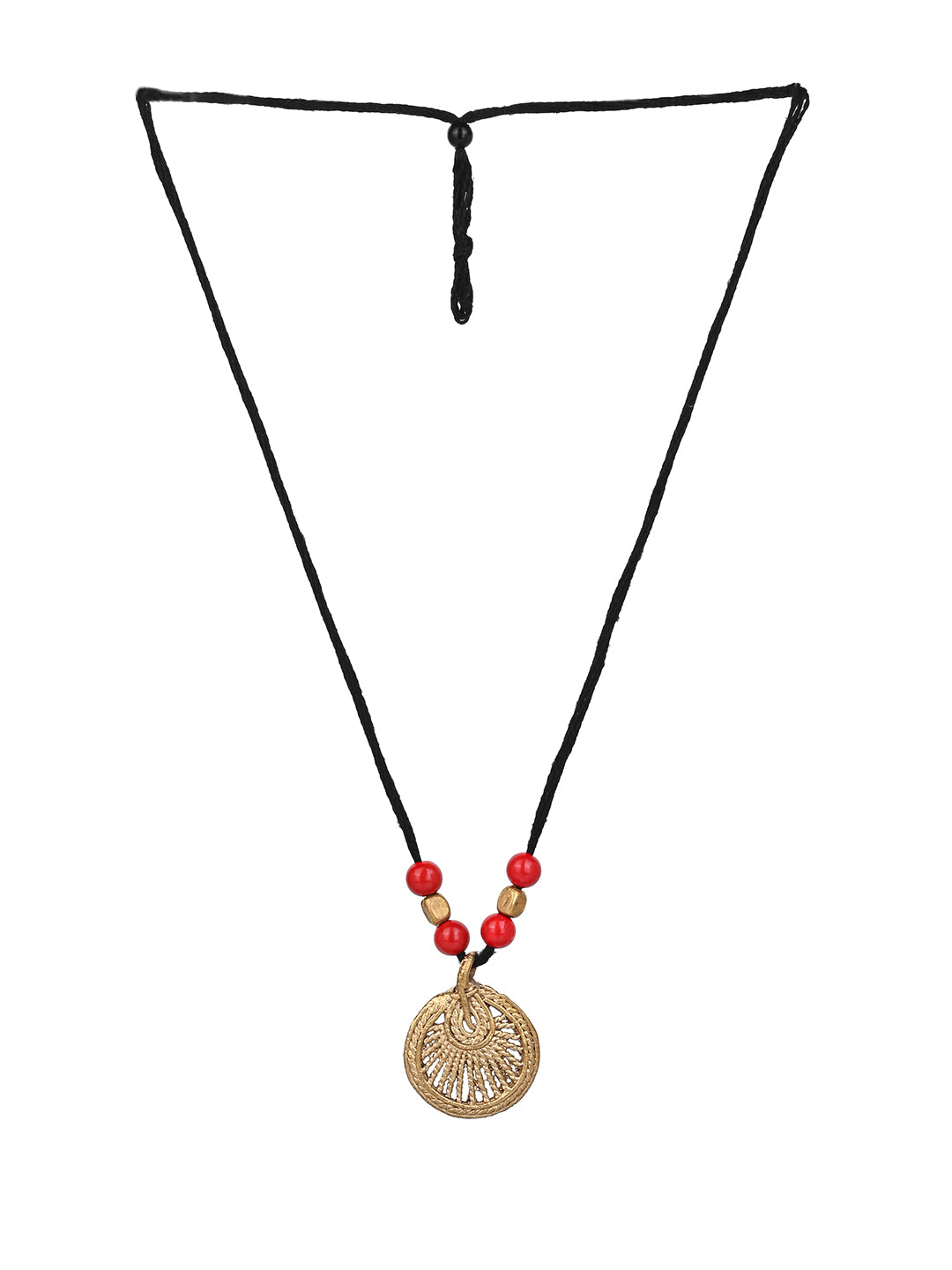 MAURYANA - Dokra craft pendant necklace in assorted designs - adjustable length