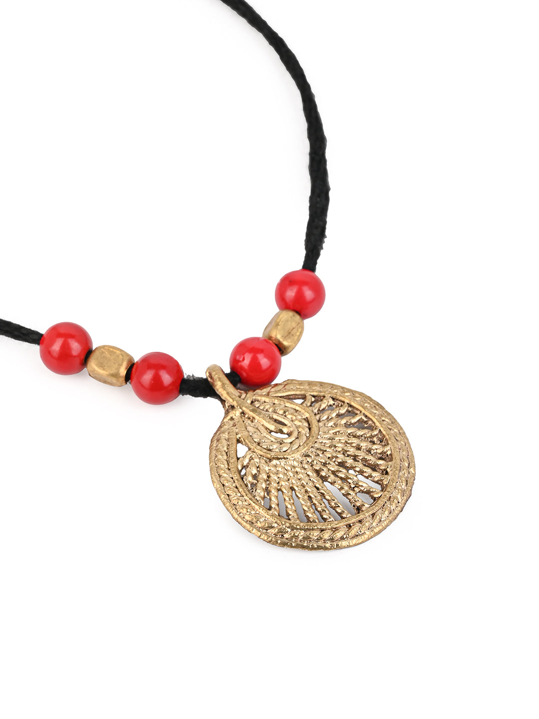 MAURYANA - Dokra craft pendant necklace in assorted designs - adjustable length