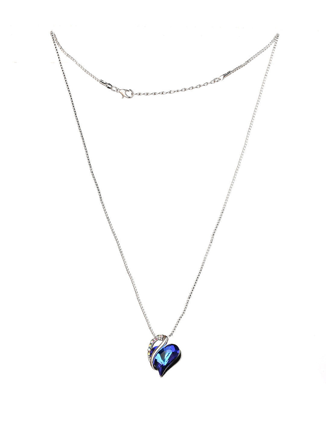 MAURYANA - Rhinestone Heart Shaped Pendant Necklace - Available in 3 colors options